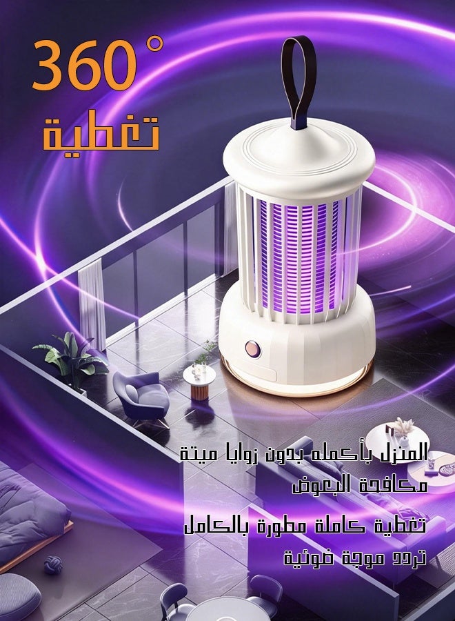 يهييو فانوس صاعق بعوض للمخيمات بإضاءة دافئة - يقضي على الحشرات بالصدمة صامت وآمن يقضي على الحشرات ويوفر إضاءة مريحة، لتغطية مساحات كبيرة داخل المنزل وخارجه، يعمل بالبطارية للمنزل والرحلات الخارجية والحديقة (أبيض) - Image 5